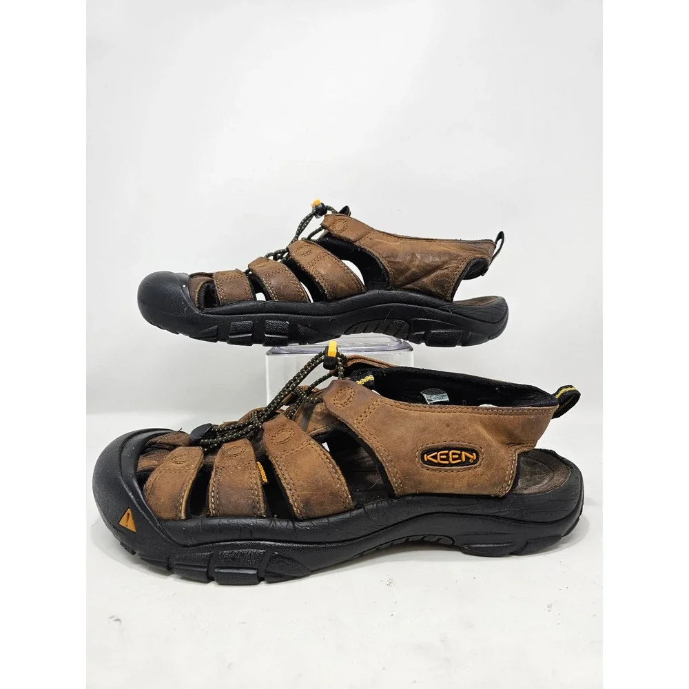 Keen‎ Newport Brown Leather Fisherman Sandals Mens Water Hiking Shoes Toe Guard
